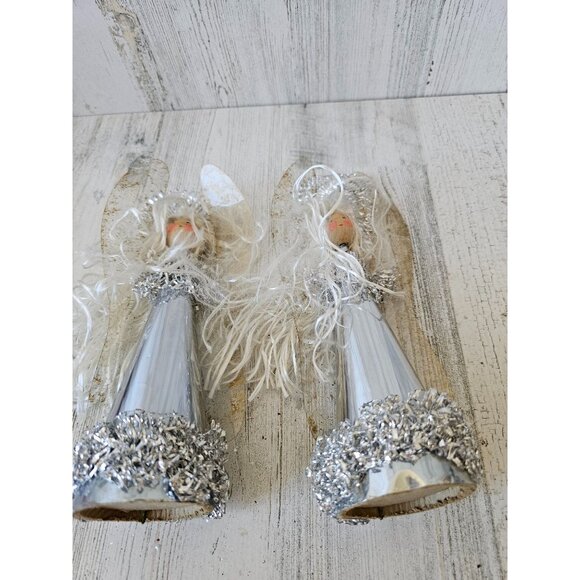 Antique silver angel cherub cardboard set Xmas vintage - Picture 8 of 8